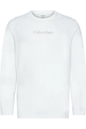 Calvin Klein L/S Crew Neck Tops T-shirts Long-sleeved White