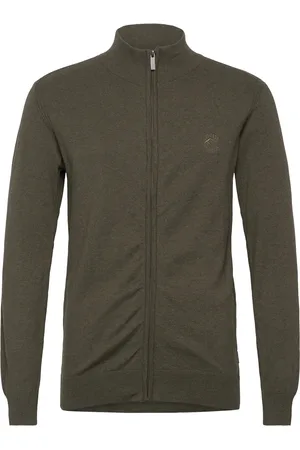 INDICODE Inancona Full Zip Tops Knitwear Full Zip Jumpers Green