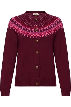 Jumperfabriken Joelle Cotton Cardigan Tops Knitwear Cardigans Burgundy
