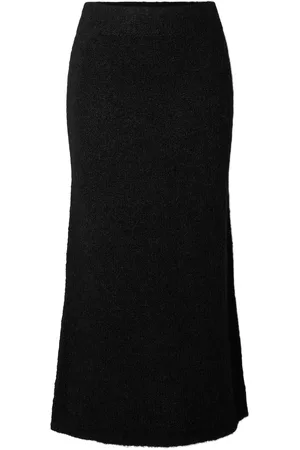 SELECTED Slfgabella Hw Midi Knit Skirt Skirts Knee-length & Midi Skirts Black