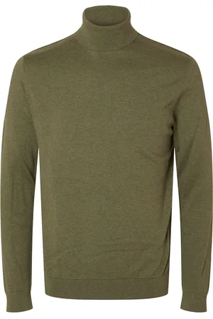 SELECTED Slhberg Roll Neck Noos Tops Knitwear Turtlenecks Green