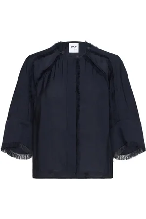 DAY Birger et Mikkelsen Cassie - Sheer Fringes Tops Blouses Long-sleeved Navy