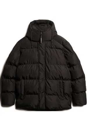 Superdry Hooded 5 Baffle Sports Puffer Ullfrakk Frakk Black