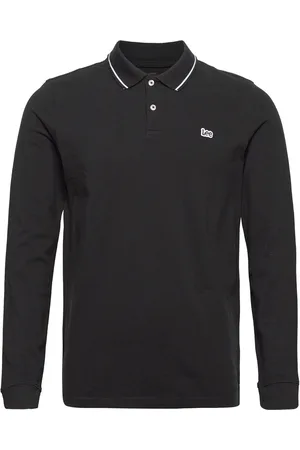 Lee Ls Pique Polo Tops Polos Long-sleeved Black