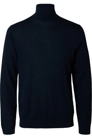 SELECTED Slhtray Ls Knit Merino Roll Neck Noos Tops Polos Long-sleeved Navy