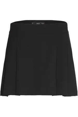 MANGO Pleated Mini-Skirt Skirts Short Skirts Black