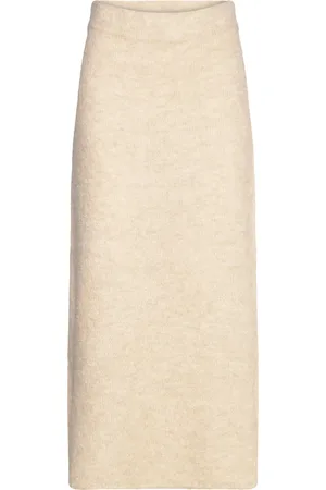Twist & tango Grace Bouclé Knitted Skirt Skirts Maxi Skirts Cream