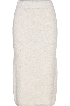 Object Objtolatya Knit Midi Skirt 135 Skirts Knee-length & Midi Skirts White