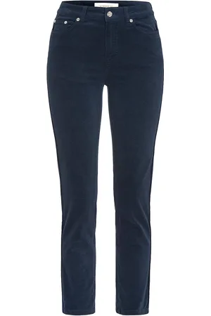 Newhouse Nora Minicord Bottoms Trousers Straight Leg Navy