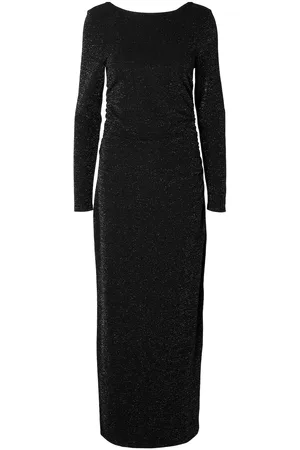 SELECTED Slfmarwa Ls Deep Reversible Ankle Dress Maxikjole Festkjole Black