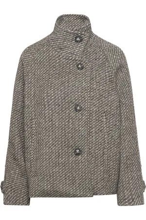 Saint Tropez Fawnsz Short Coat Outerwear Outerwear Jackets Light-summer Jacket Grey