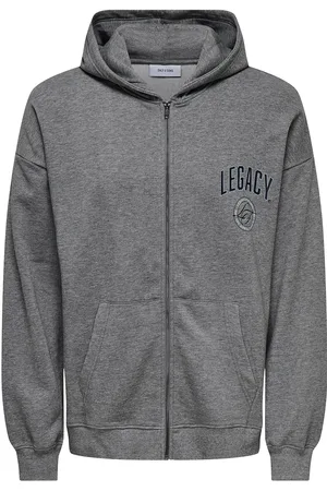 Only & Sons Onslegacy Sweat Zip Vtg Hoodie Tops Sweat-shirts & Hoodies Hoodies Grey