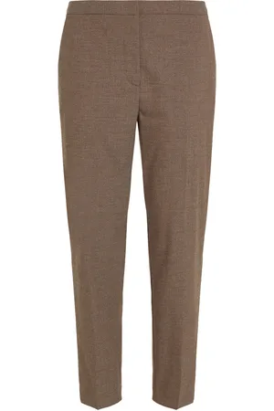 Tommy Hilfiger Flannel Slim Straight Pant Bottoms Trousers Straight Leg Brown