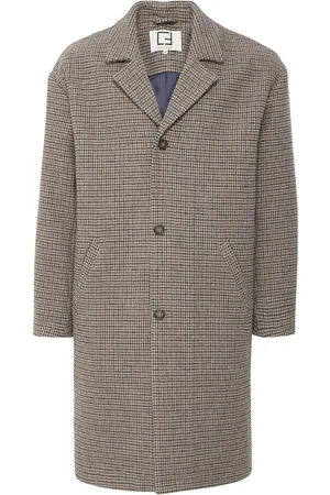 Casual Friday Cfclaes Houndstooth Cheked Relaxed Ullfrakk Frakk Beige