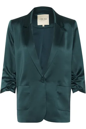 Cream Crcocamia Sateen Blazer Blazers Single Breasted Blazers Green