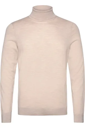 SELECTED Slhtray Ls Knit Merino Roll Neck Noos Tops Polos Long-sleeved Beige