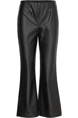 Part Two Lorenzapw Pa Bottoms Trousers Leather Leggings-Bukser Black