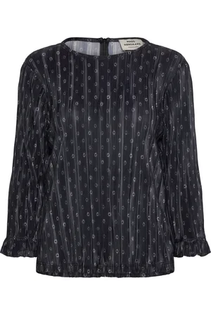 Mads Norgaard Luno Duna Top Aop Tops Blouses Long-sleeved Black
