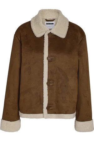 Noisy May Nmdila L/S Short Shearling Jacket Outerwear Jackets Light-summer Jacket Brown