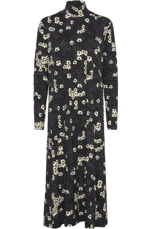 Marimekko Cavea Pikkuinen Unikko Knelang Kjole Black