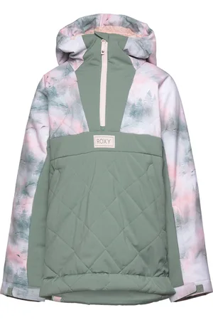 Roxy Radiant Lines Overhead Girl Jk Outerwear Snow-ski Clothing Snow-ski Jacket Green