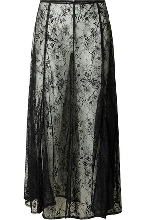 SELECTED Slfdaphne Mw Midi Lace Skirt Skirts Maxi Skirts Black