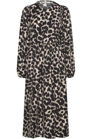 MSCH Mschottelie Karalynn Long Dress Aop Knelang Kjole Brown