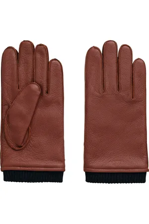GANT Cashmere Lined Leather Gloves Accessories Gloves Finger Gloves Brown