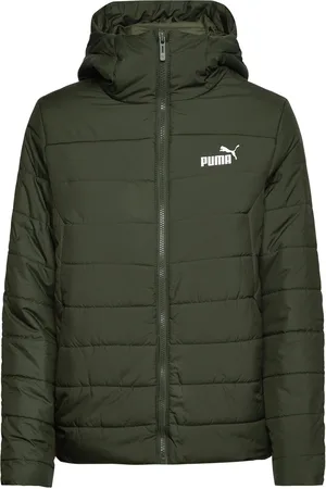 PUMA Ess Hooded Padded Jacket Sport Jackets Padded Jacket Khaki Green