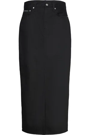 Calvin Klein Maxi Denim Skirt Skirts Knee-length & Midi Skirts Black