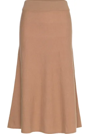 GANT Superfine Lambswool Skirt Skirts Knee-length & Midi Skirts Beige