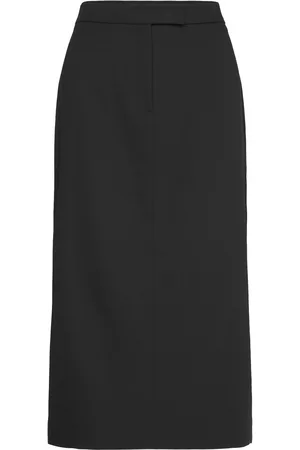 Calvin Klein Soft Crepe Midi Pencil Skirt Skirts Knee-length & Midi Skirts Black