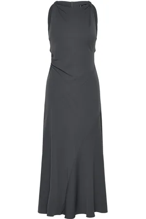 MANGO Long Flared Dress Maxikjole Festkjole Grey