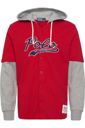 Ralph Lauren Polo Ball Jersey Hooded Baseball Jacket Tops Sweat-shirts & Hoodies Hoodies Red