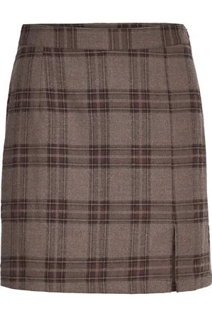 A-View Annali Check Skirt Skirts Short Skirts Brown