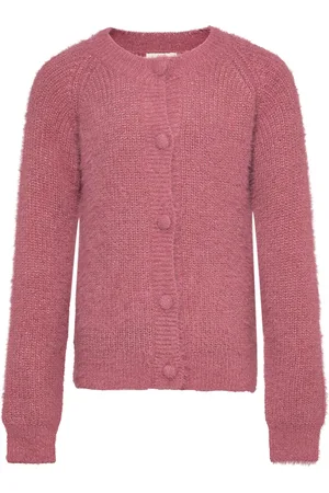Minymo Jacket Quilted Aop Tops Knitwear Cardigans Pink