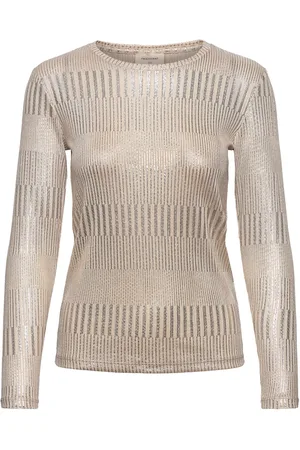 Freequent Fqmatter-Tee Tops T-shirts & Tops Long-sleeved Beige