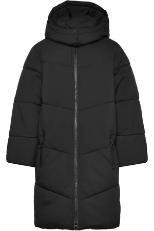 TOM TAILOR Long Puffer Jacket Fôret Jakke Black