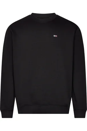 Tommy Hilfiger Tjm Reg S Flag Fleece Crew Tops T-shirts Long-sleeved Black