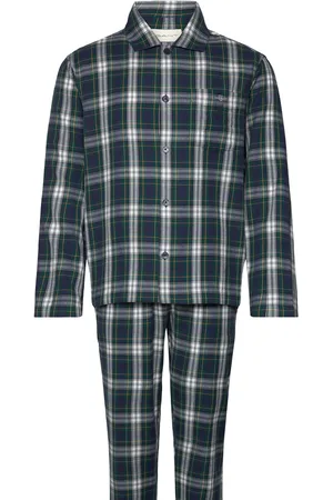 GANT Flannel Pj Set Shirt And Pants Pyjamas Navy
