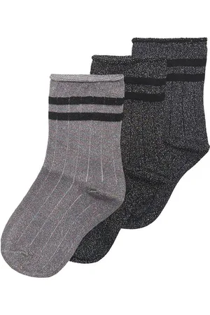 ONLY Kogsille Stripe Glitter Socks 3-Pack Acc Socks & Tights Socks Black