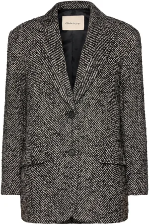GANT Rel Herringb Blazer Blazers Single Breasted Blazers Black