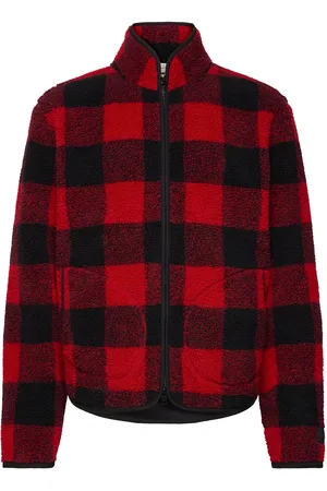 GANT Checked Fleece Jacket Tops Sweat-shirts & Hoodies Fleeces & Midlayers Red