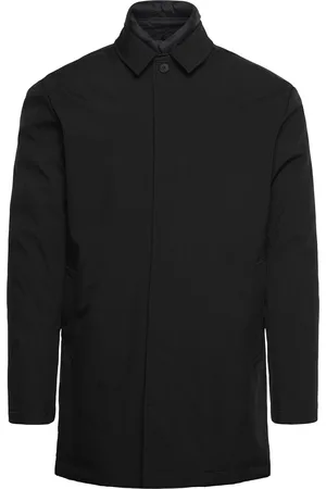 Knowledge Cotton Apparal Climate Shell Car Coat Jacket - Gr Frakk Jakke Black