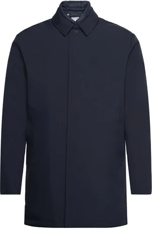 Knowledge Cotton Apparal Climate Shell Car Coat Jacket - Gr Frakk Jakke Navy