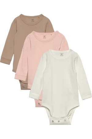 Lindex Body 3 P Bodies Long-sleeved Pink