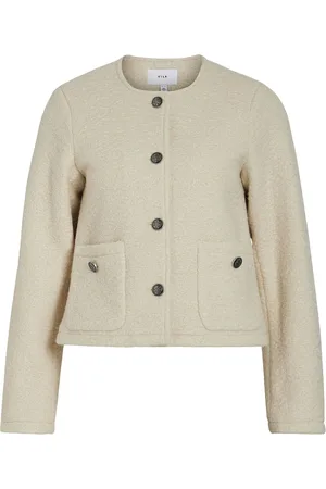 VILA Vikera L/S Short Jacket Tops Knitwear Cardigans Beige