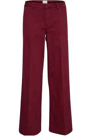 My Essential Wardrobe Laramw 149 Wide Pant Bottoms Trousers Wide Leg Burgundy