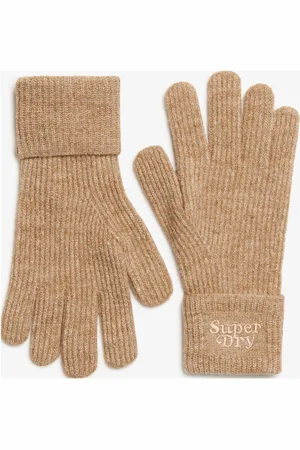 Superdry Soft Rib Knit Gloves Accessories Gloves Finger Gloves Beige