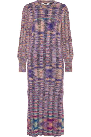 Object Objtalpa Knit Re L/S Dress 135 Maxikjole Festkjole Multi/patterned